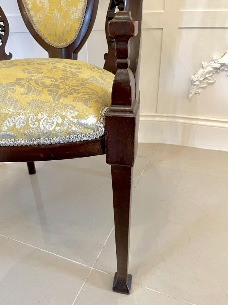 Unusual Antique Victoria Carved Mahogany Armchair - Image 7